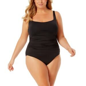 Anne Cole Classic Square Neck One-Piece black 20W